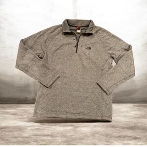 The North Face Heather Gray Quarter-Zip Pullover, Large